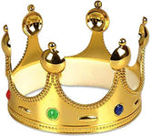 Nessiworld Plastic King Crown Gold Color Adult Size 55 cm